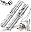 Cat Pointer Toy 2 Pack, Red LED Light Pointer Cat Toys for Indoor, USB Rechargeable 3 Light Colors Interactive Pet Toys, Chaser Training Interactive Toy
