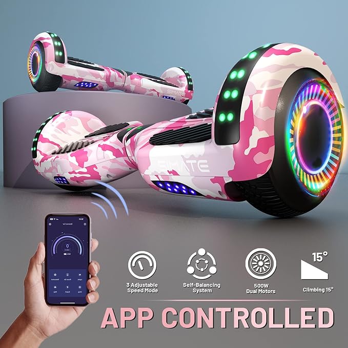 Scooter, Bluetooth & Corlorful LED Lights, Gifts for Kids & Adults & Girls & Boys, for All Ages