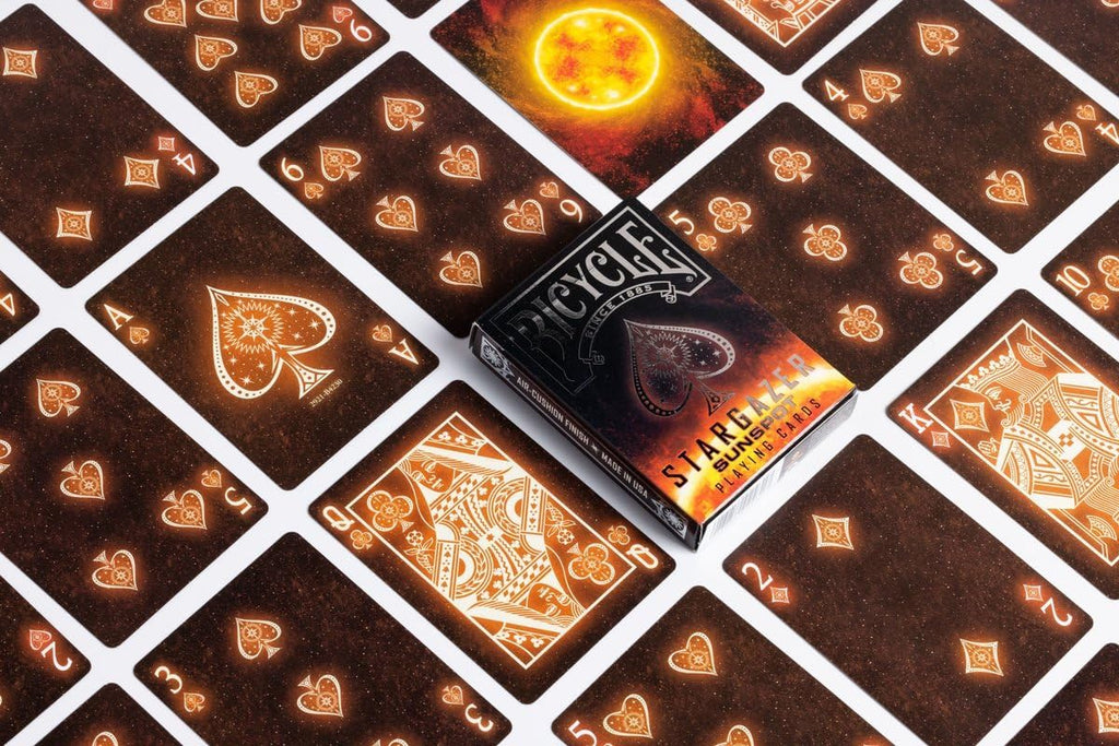 Bicycle Stargazer Sunspot Playing Cards – Cosmic Sun Design