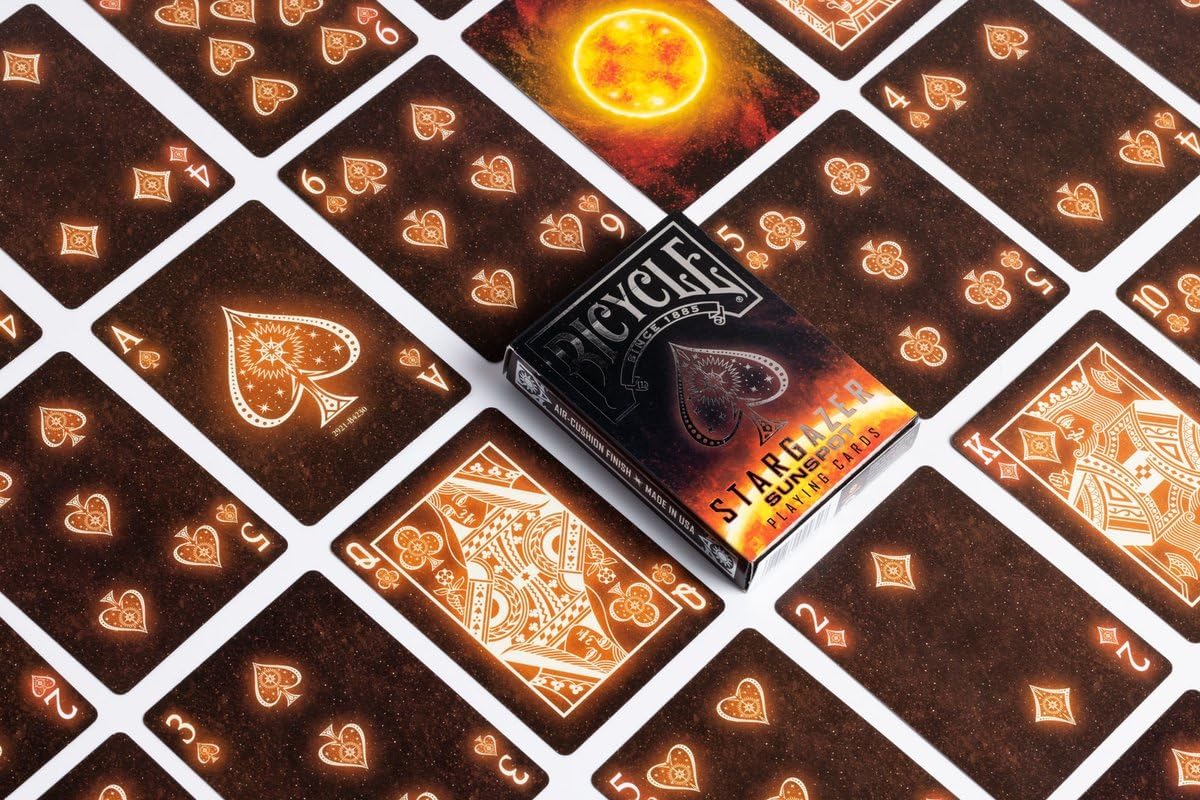Bicycle Stargazer Sunspot Playing Cards – Cosmic Sun Design