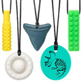 Chew Necklaces for Sensory Kids, Silicone Chewy Necklace for Boys and Girls with Autism, ADHD, SPD, Chewing, Oral Motor Therapy Sensory Toys