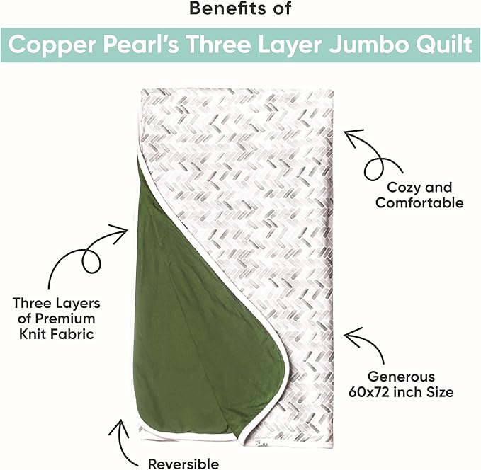 Copper Pearl Jumbo Premium Knit 3 Layer Stretchy Throw Blanket Wade