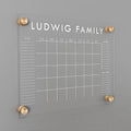 Personalized Clear Acrylic Calendar for Wall, Calendar Whiteboard for Wall, Dry Erase Wall Calendar, Wall Calendar Organizer System for Home (Block, White, 14"W x 11"H)
