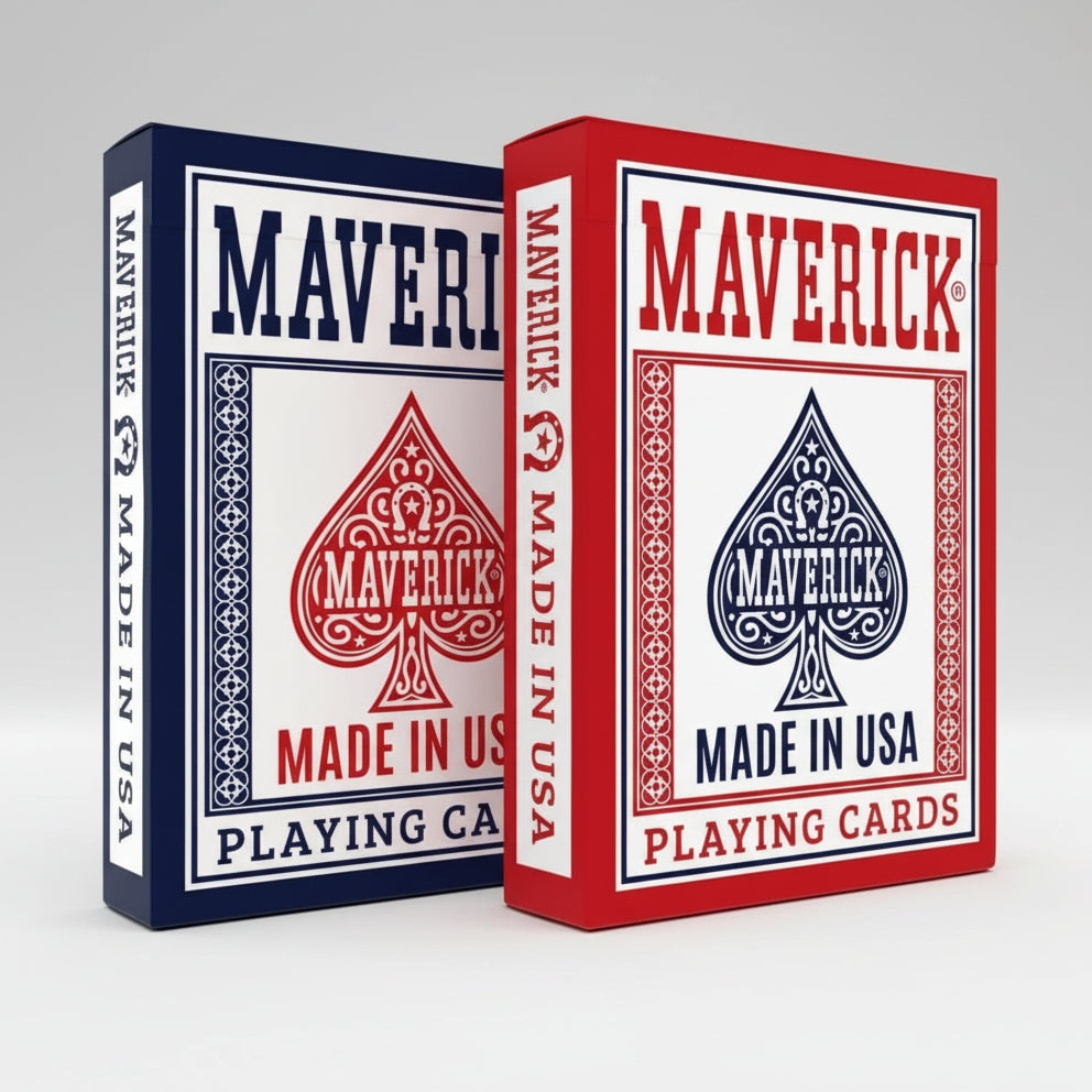 Maverick Playing Cards – Standard Index – Made in USA – Red or Blue Deck