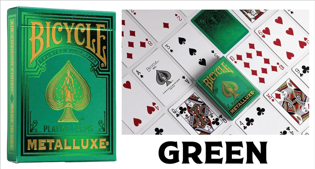 Bicycle Metalluxe Playing Cards – Luxury Foil Rider Back (Red, Blue, Green, Gold, Silver, & Orange)