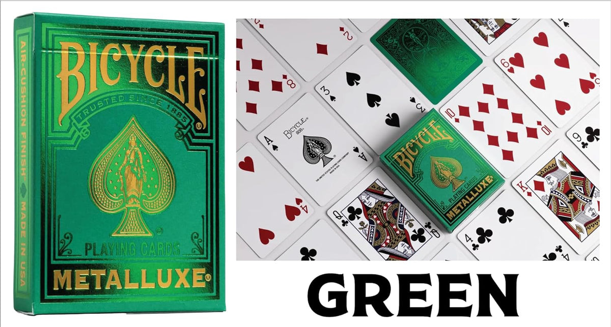 Bicycle Metalluxe Playing Cards – Luxury Foil Rider Back (Red, Blue, Green, Gold, Silver, & Orange)
