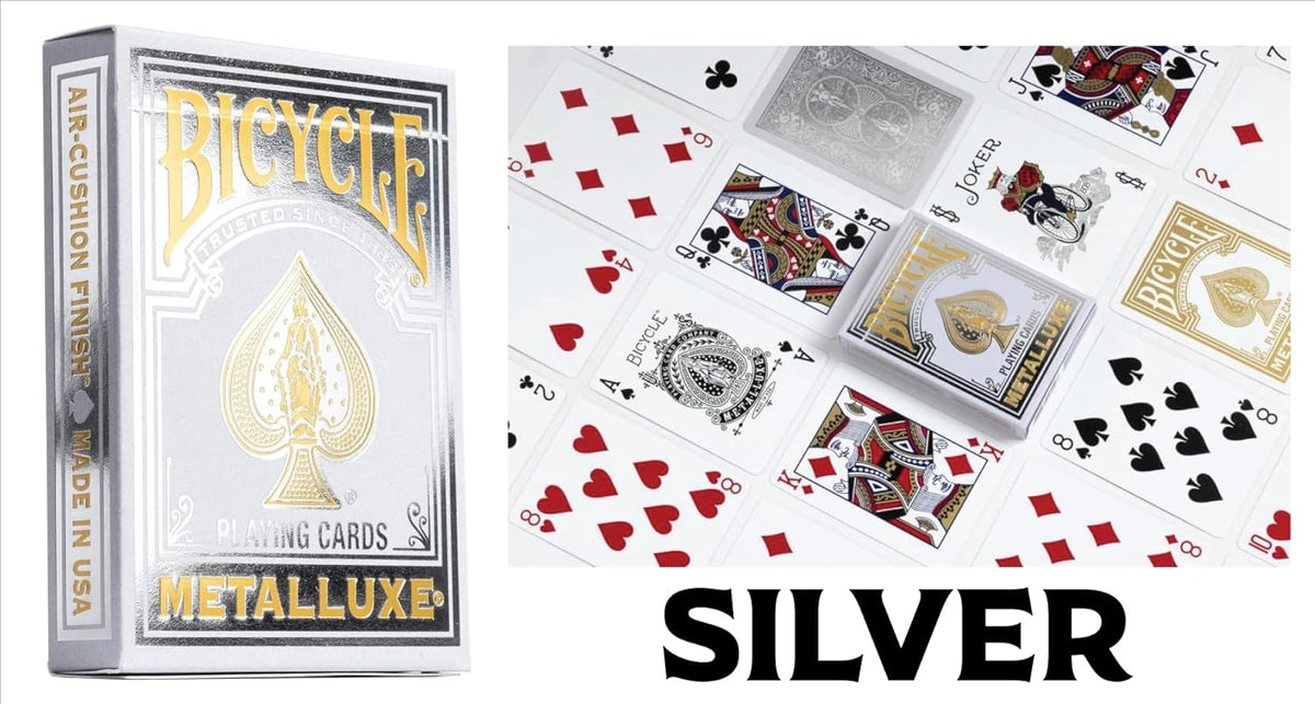 Bicycle Metalluxe Playing Cards – Luxury Foil Rider Back (Red, Blue, Green, Gold, Silver, & Orange)