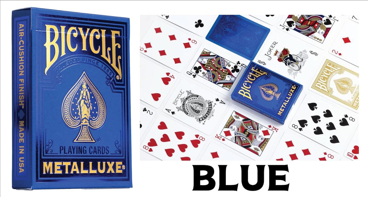 Bicycle Metalluxe Playing Cards – Luxury Foil Rider Back (Red, Blue, Green, Gold, Silver, & Orange)