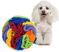 Pet Snuffle Ball, Puzzle Sniffing Interactive Dog Ball for Blind Dogs Training Stress Relief Dog Enrichment Toys Treat Machine Washable (15cm, Rainbow Color)