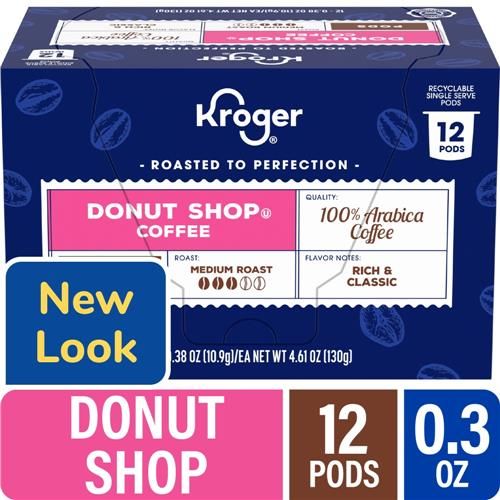 Kroger Donut Shop Blend Medium Roast Coffee Pods 12 ct