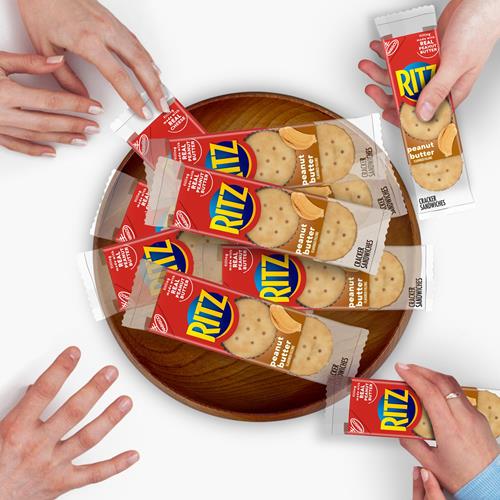 Ritz Peanut Butter Sandwich Crackers, Lunch Snacks, 20 Snack Packs (6 Crackers Per Pack)