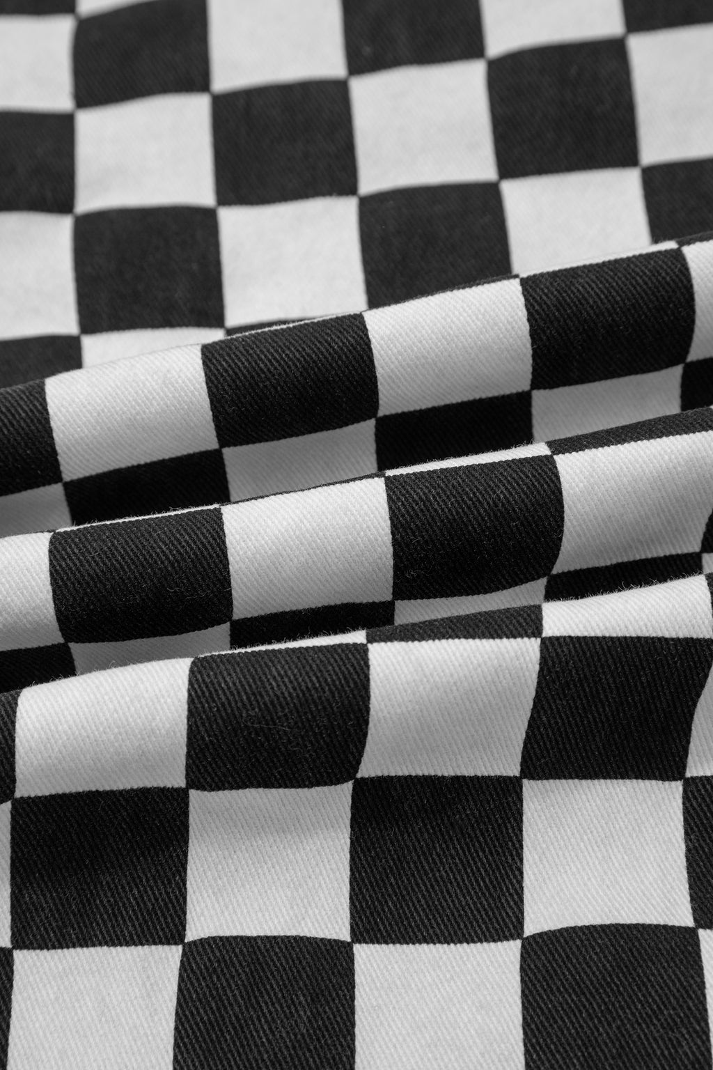 Black Checkerboard Print Distressed Holes Raw Edge Cropped Jeans