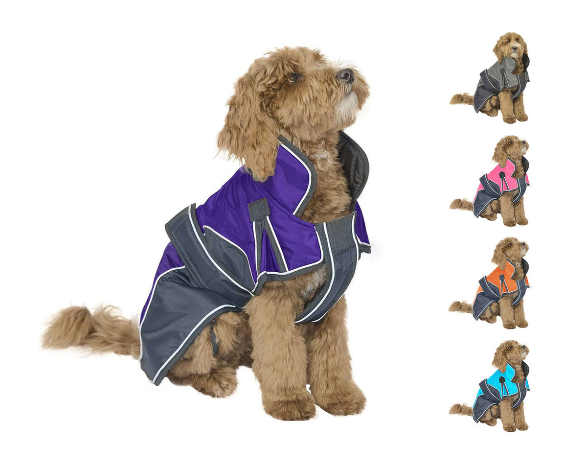 Derby Originals Heavyweight 220g Polyfil 420D Nylon Waterproof Reflective Winter Dog Parka With Harness Compatible Opening