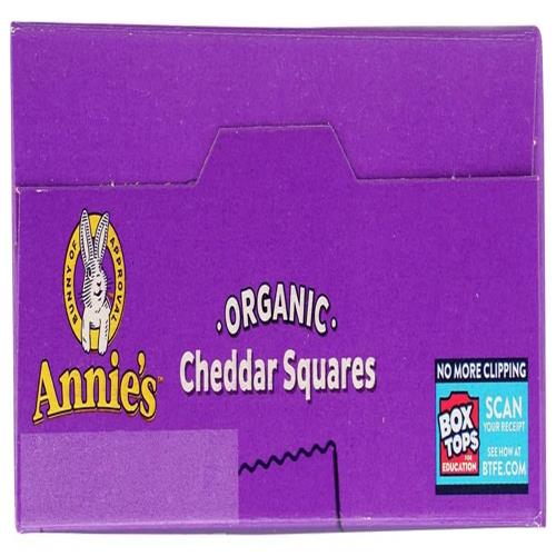 Annies Organic Cheddar Squares, Baked Cracker Snacks, 7.5 Oz