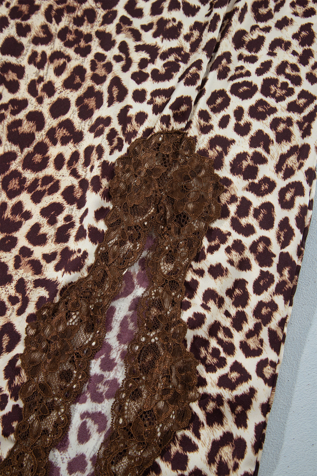Khaki Cheetah Print Trim Split Long Western Skirt