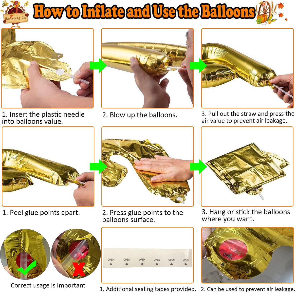 Pardi Give Thanks Banner Balloons 16in Gold Thanksgiving Party Decor Maple Leaf