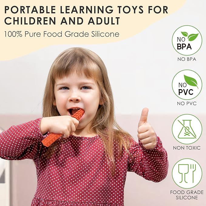 ERKOON 5 Pack Sensory Chew Toys for Autistic Children, Silicone Chewy Tubes Teething Tubes for Autism, ADHD, SPD, Chewies with Special Needs, Oral Motor Chewy Tool for Sensory Kids
