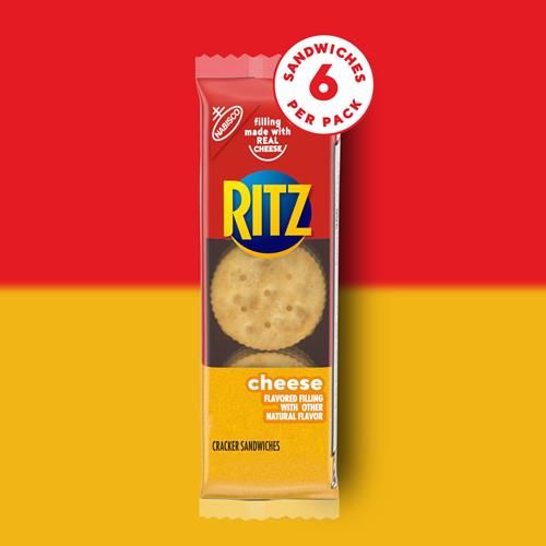 Ritz Cheese Sandwich Crackers, Lunch Snacks, 20 Snack Packs (6 Crackers Per Pack)
