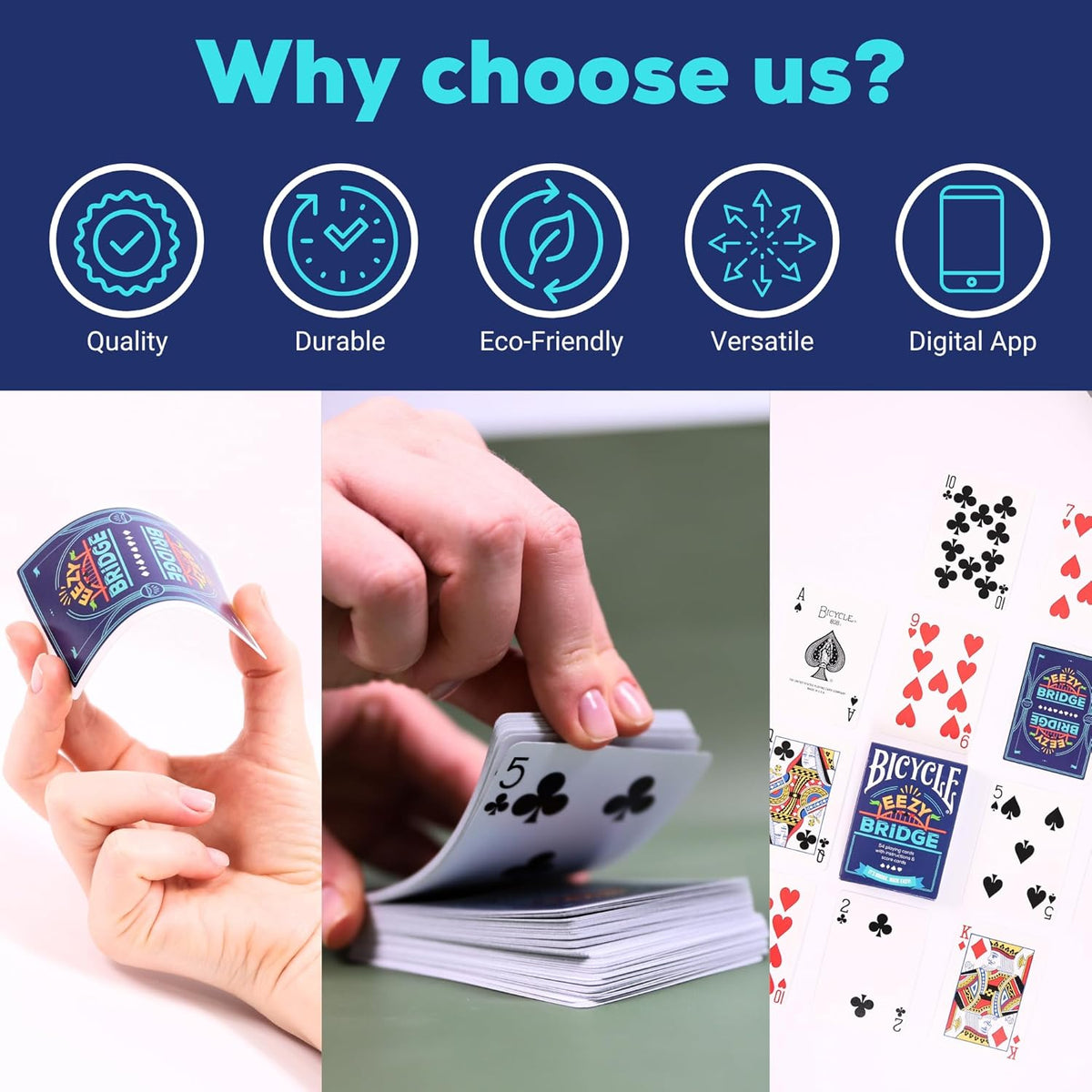 Bicycle EEZY BRIDGE Playing Cards – Simplified Bidding & Play Deck