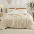 EMME Cotton Blanket Queen Size for Bed Soft Muslin Bed Blankets 90"x90" Lightweight Breathable Bedspread Coverlet All Season Gauze, Light Tan