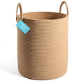 OrganiHaus Large Woven Baskets for Storage 15x18, Cotton Rope Baskets for Storage, Tall Blanket Basket for Living Room, Nursery Laundry Basket, Big Basket for Toys, Basket for Blankets, Honey