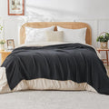 EMME Cotton Muslin King Blanket Bed Layering Breathable Gauze Blanket Soft Lightweight Blankets Adults (Black, 108"x90")