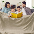 PHF 100% Cotton Waffle Blanket Oversized King 120"x120", Lightweight Breathable Extra Large 10'x10' Summer Blankets for Bed, Giant Big Luxury Aesthetic Woven Bedding for Home Decor, Khaki