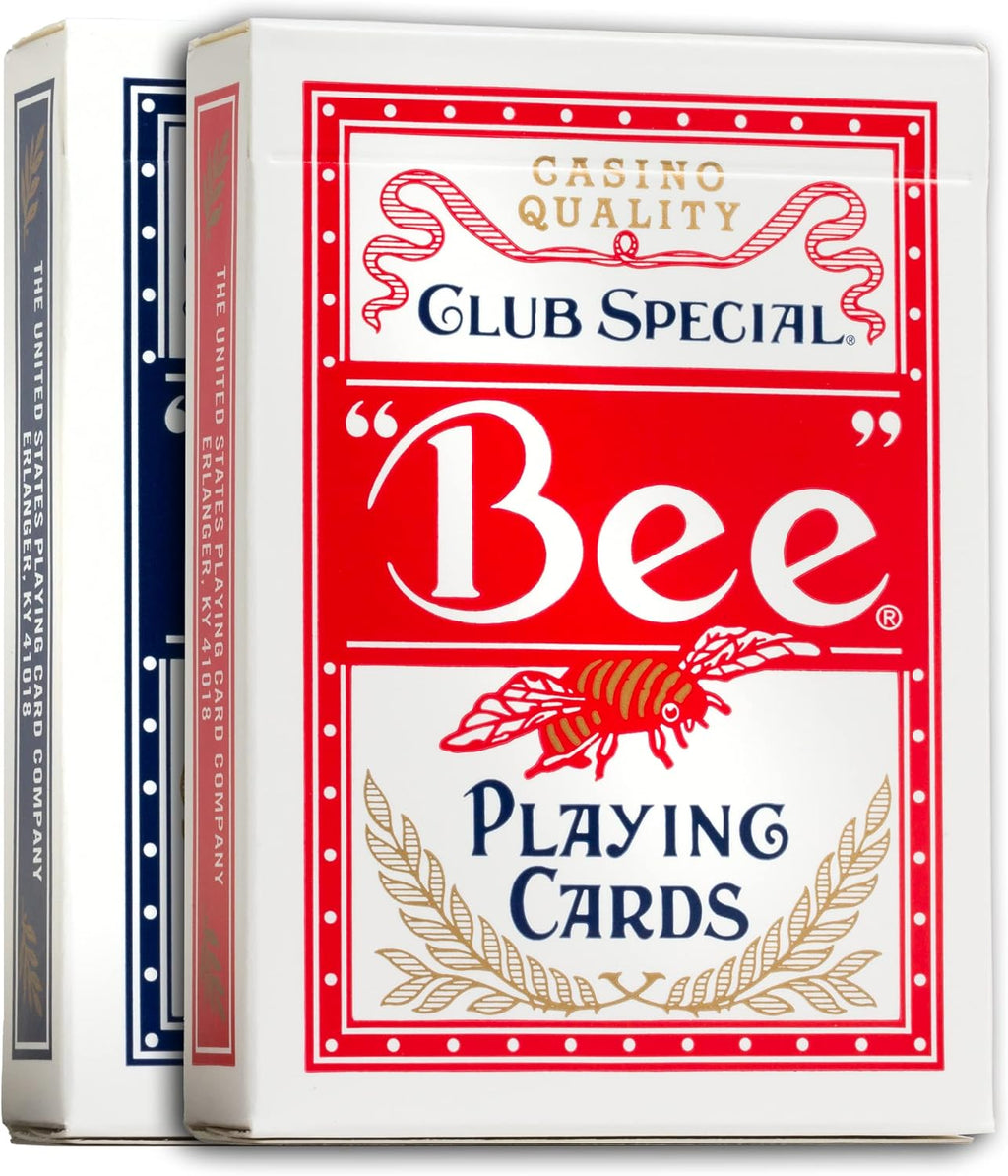 Bee Standard Index – Individual Deck (Poker Size, Red or Blue) – Casino Quality