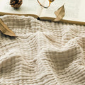 EMME Cotton Throw Blanket for Couch Soft Muslin Blankets 50"x60" Lightweight Breathable Blanket All Season Gauze Blanket, Light Tan
