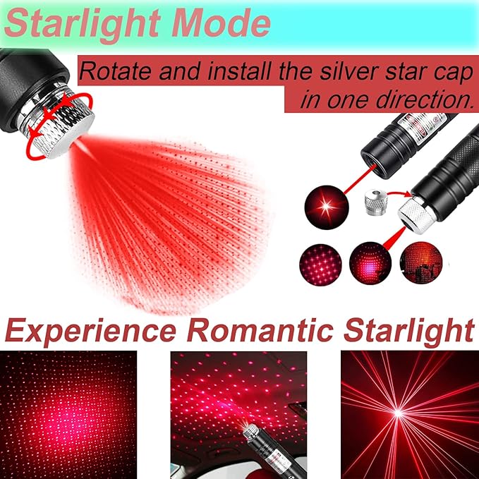 MEUSNO Red Laser Pointer Cat Toy, Red High Power Laser Pointer Long Range Strong Laser Light Pointer for Cats Dogs Toy Rechargeable Pointer Laser for Presentations Teaching Outdoor Cat Laser Toy