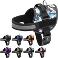 Dogline Dog Harness, Reflective No-Pull Adjustable Vest with Handle for Walking, Training, Breathable, No - Choke Harness for Small, Medium or Large Dogs Room for Patches Girth 27 to 34 in Blue Camo