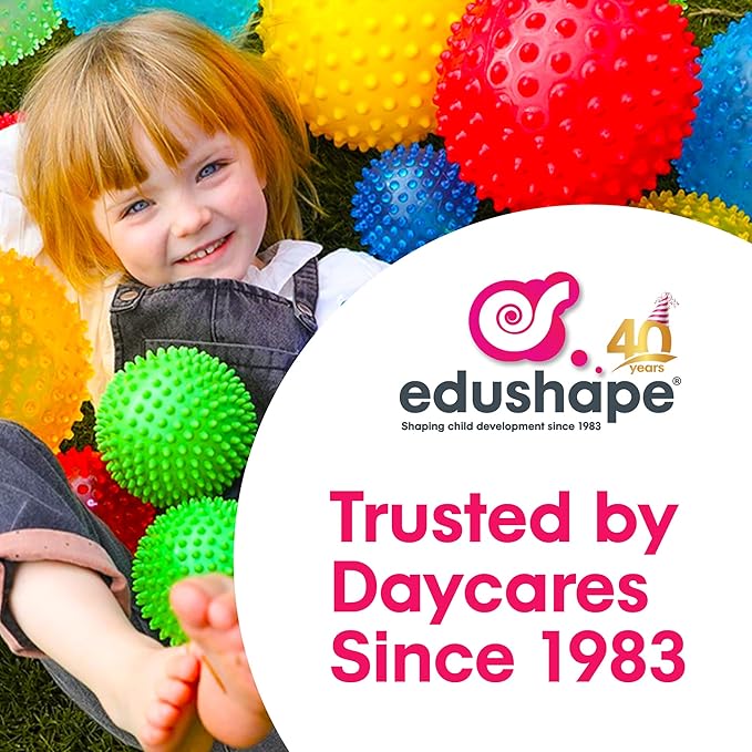 Edushape Original Sensory Ball - 7" Deflated with Pump, Transparent Blue, Enhances Gross Motor Skills for Kids 6 Months & Up
