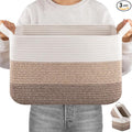 OIAHOMY Woven Storage Basket, Cotton Rope Baskets for Toys,Towel, Clothes, Used to Bathroom,Living Room,Nursery,Bedroom, 16"x12"x10"- Pack of 3, Gradient Yellow