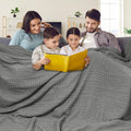PHF 100% Cotton Waffle Blanket Oversized King 120"x120", Lightweight Breathable Extra Large 10'x10' Summer Blankets for Bed, Giant Big Luxury Aesthetic Woven Bedding for Home Decor, Dark Grey