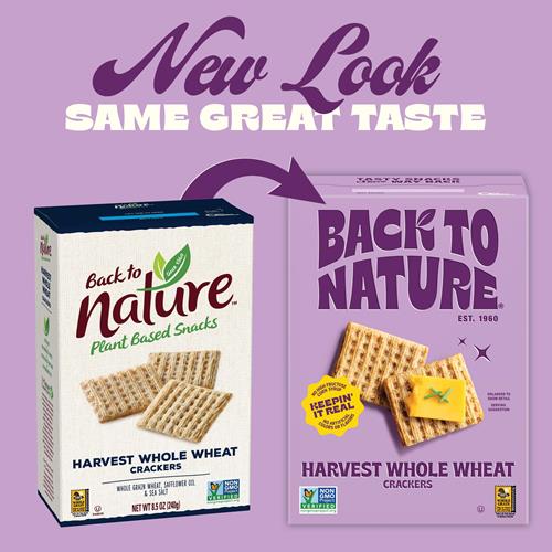 Back To Nature Harvest Whole Wheat Crackers - Dairy Free, Non-Gmo, Made With Whole Grain Wheat & Sea Salt, Delicious Snacks, 7 Ounce