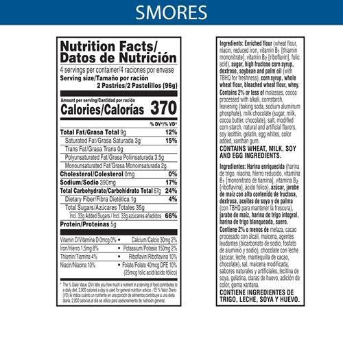 Pop-Tarts Toaster Pastries, Breakfast Foods, Kids Snacks, Frosted Smores, 13.5Oz Box (8 Pop-Tarts)