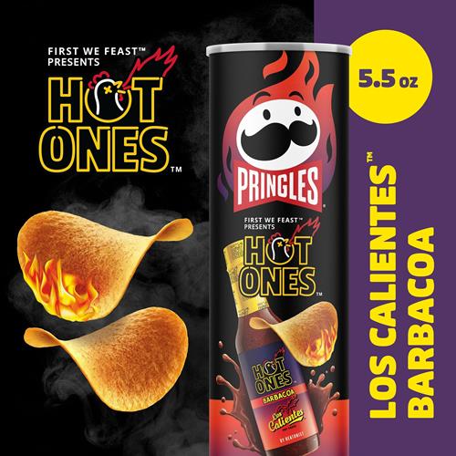 Pringles Hot Ones Los Calientes Potato Crisps Chips, Barbacoa, Spicy Snacks, Hot Sauce Inspired, 5.5Oz Can (1 Can)?