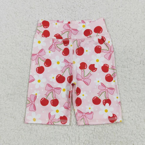 Children Cherry Bow Biker Shorts