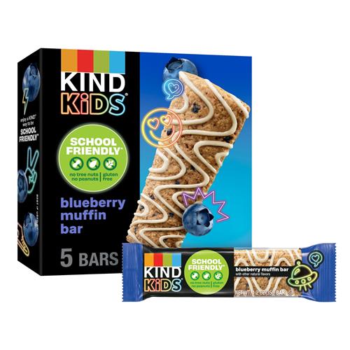 Kind Kids Snacks, Blueberry Muffin Bar, Tree Nut And Peanut Free, Gluten Free, Whole Grains And Oats, 5G Protein, 5 Count