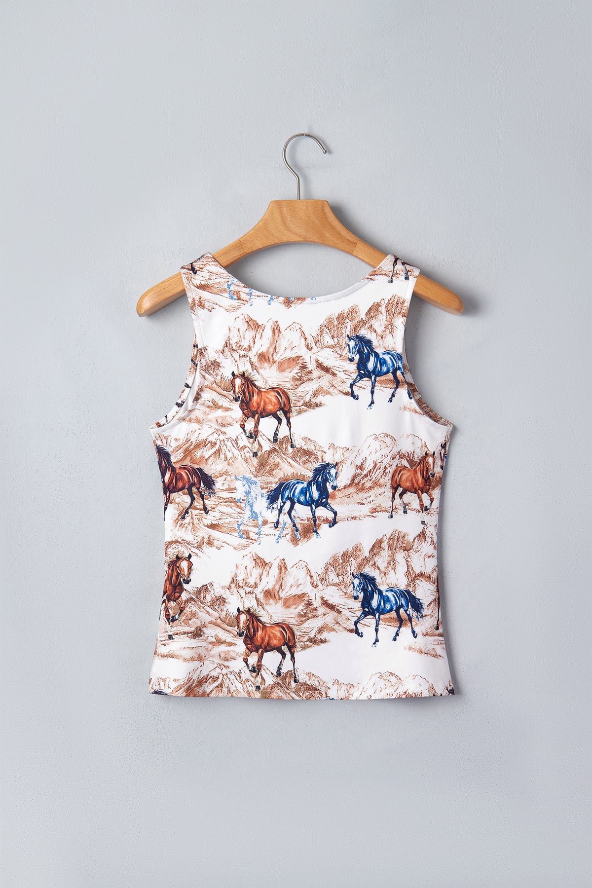 Brown Horse Hat Western Slim Tank Top