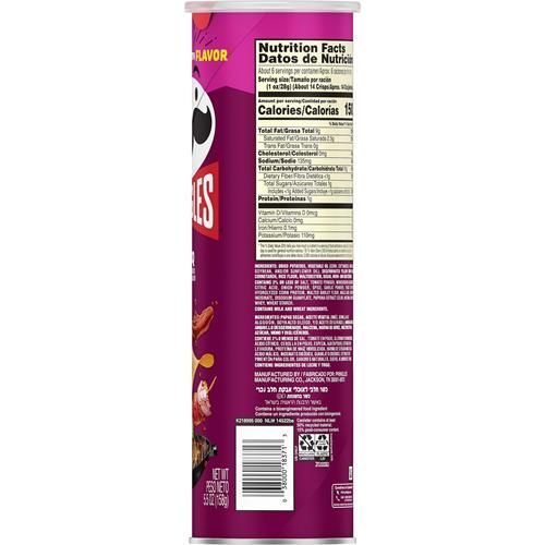 Pringles Potato Crisps Chips, Lunch Snacks, On-The-Go Snacks, Bbq, 5.5Oz Can (1 Can)
