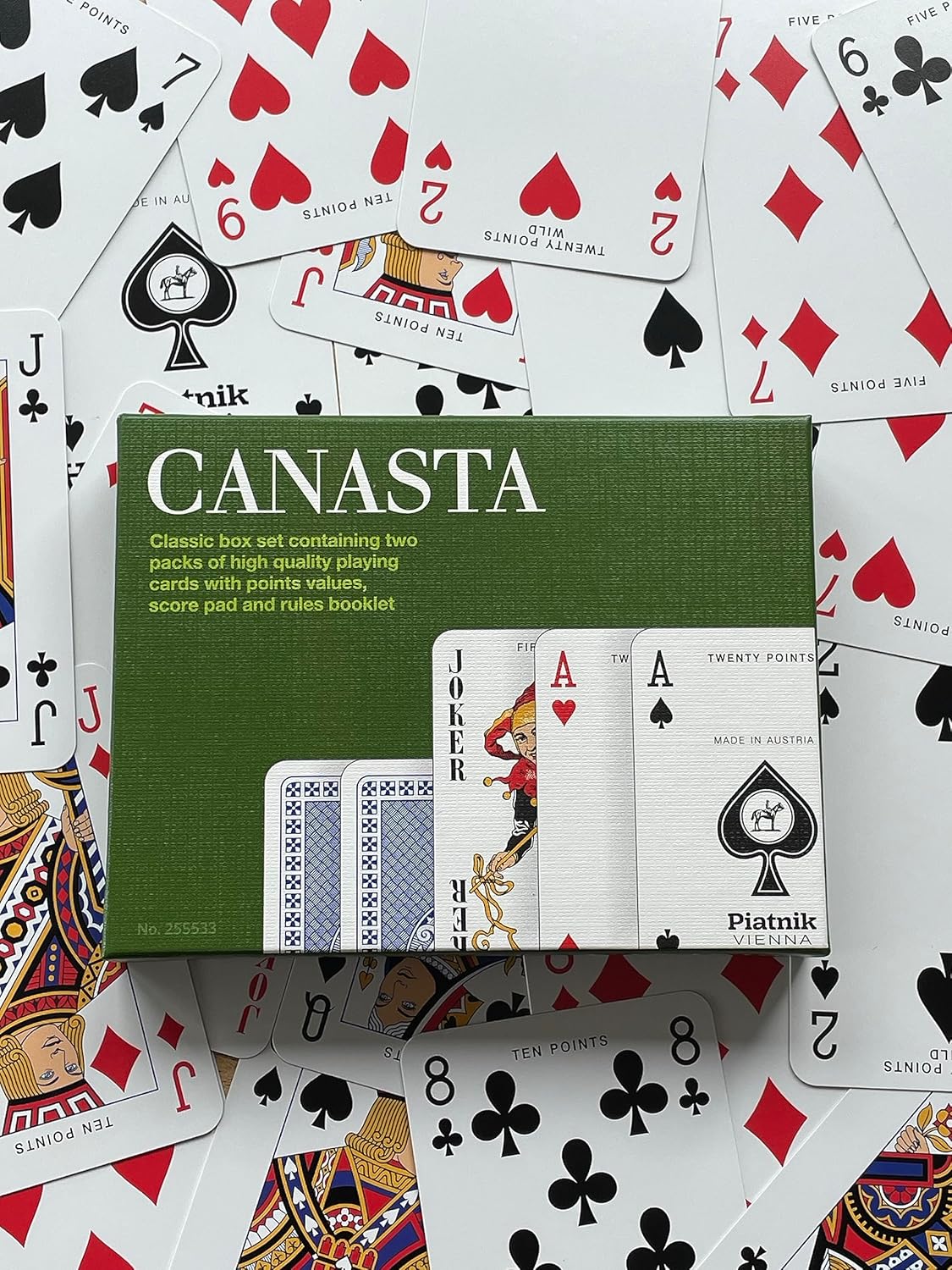 Piatnik Canasta Double Deck Set – Bridge Size with Point Values