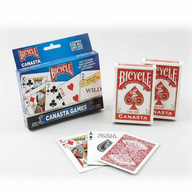 Bicycle Canasta 2-Deck Playing Card Set – Fan Back Design & Fast-Paced Family Fun
