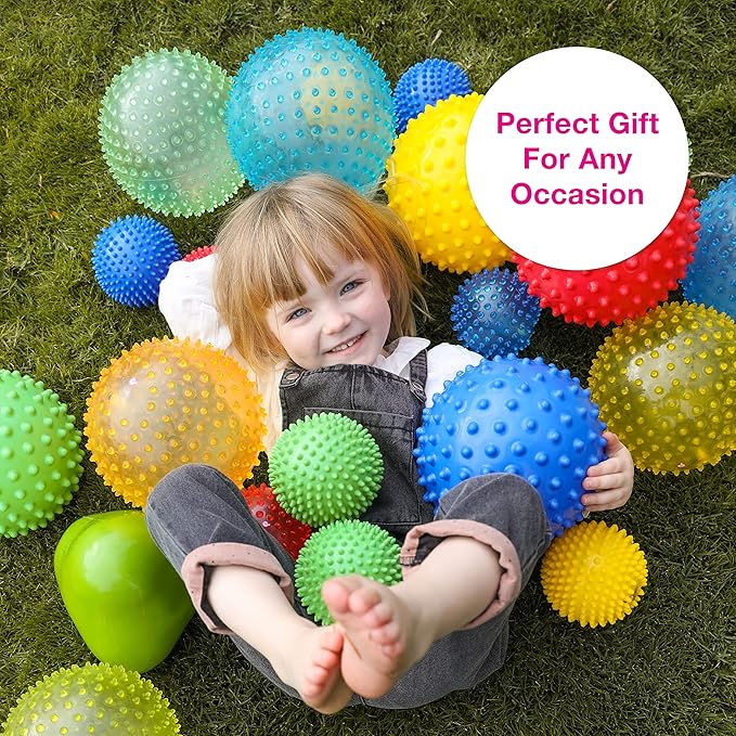 Edushape Original Sensory Ball - 7" Yellow Baby Ball Enhances Gross Motor Skills for Kids 6 Months & Up
