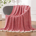 MIULEE Red Super Soft Throw Blanket for Couch, Cozy Fluffy Warm Blankets Knit Throw Blankets for Sofa, Bed, Chair, Living Room, Camping, Picnic, 50 x 60 inch