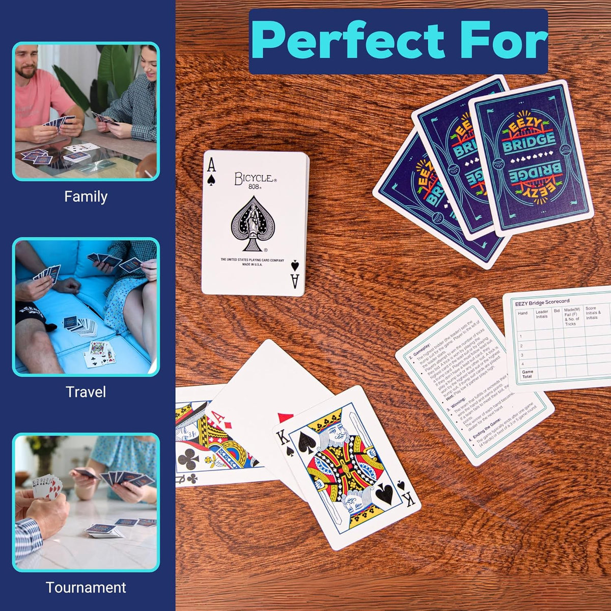 Bicycle EEZY BRIDGE Playing Cards – Simplified Bidding & Play Deck