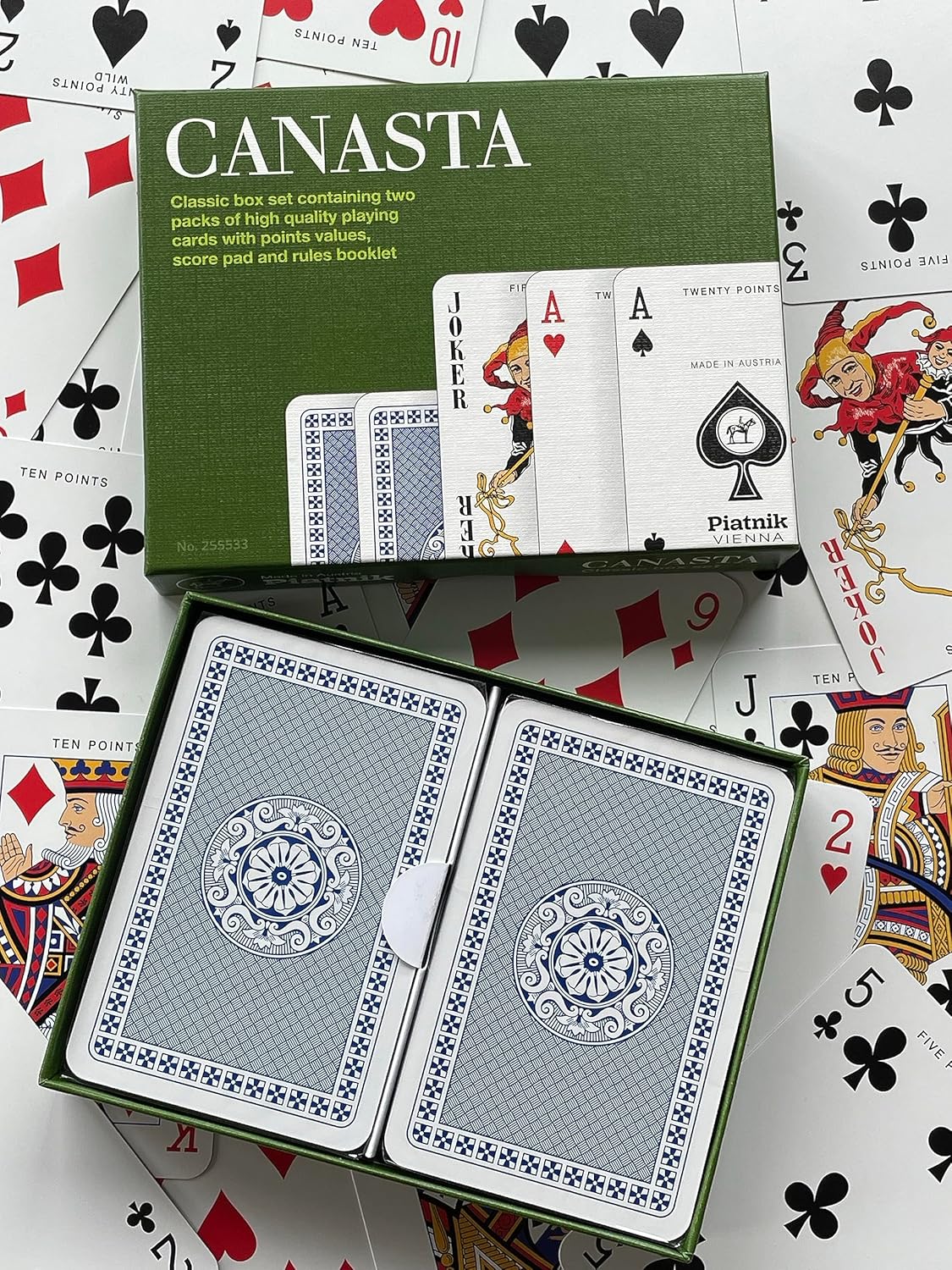 Piatnik Canasta Double Deck Set – Bridge Size with Point Values