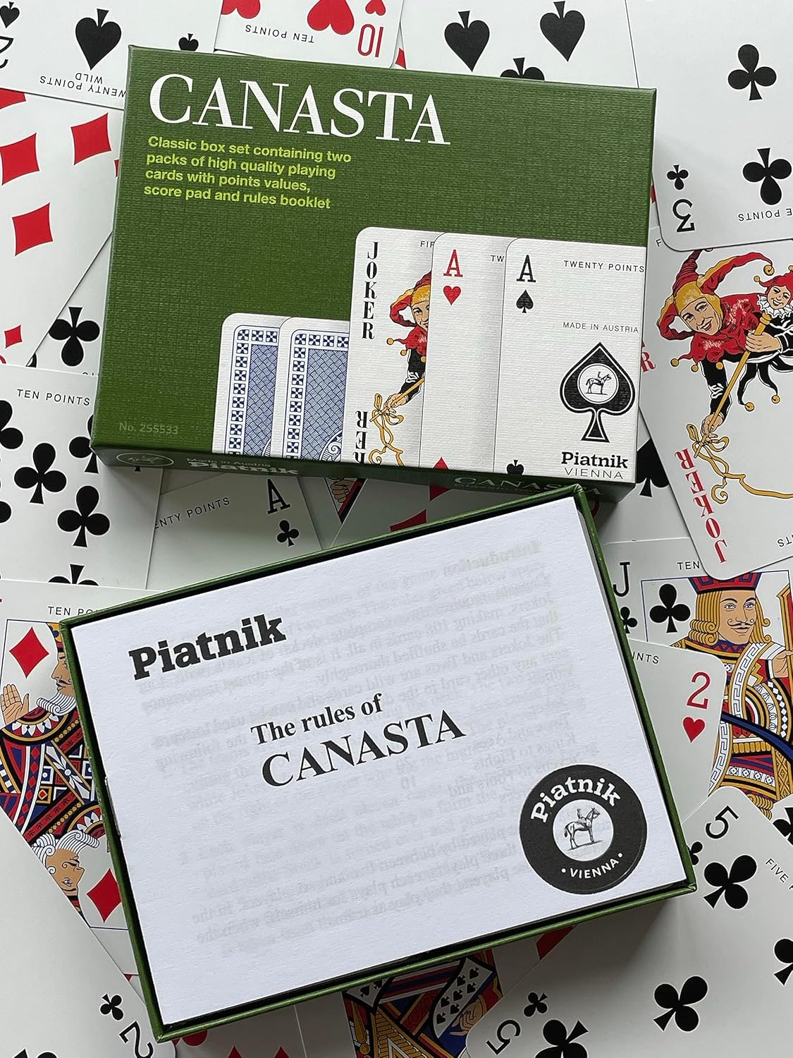 Piatnik Canasta Double Deck Set – Bridge Size with Point Values