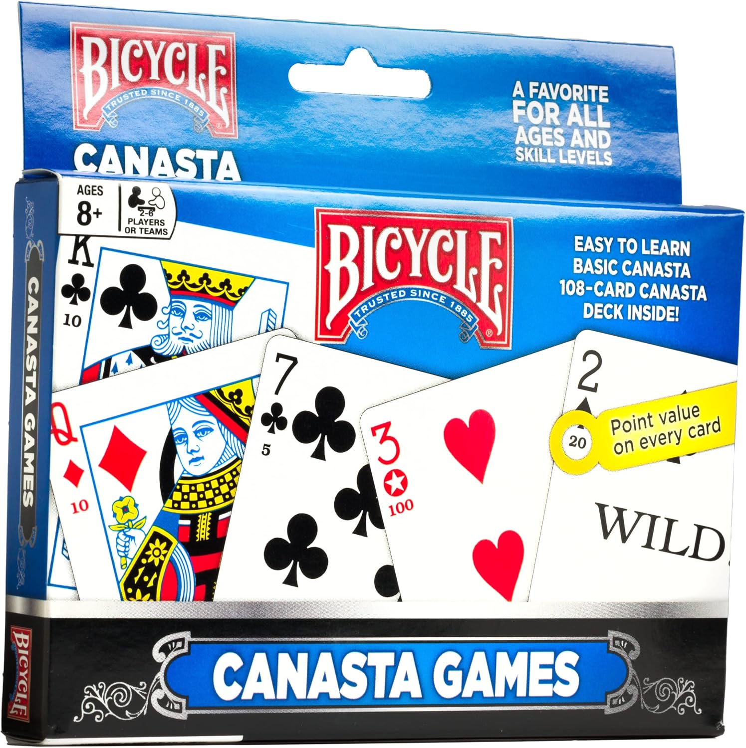 Bicycle Canasta 2-Deck Playing Card Set – Fan Back Design & Fast-Paced Family Fun