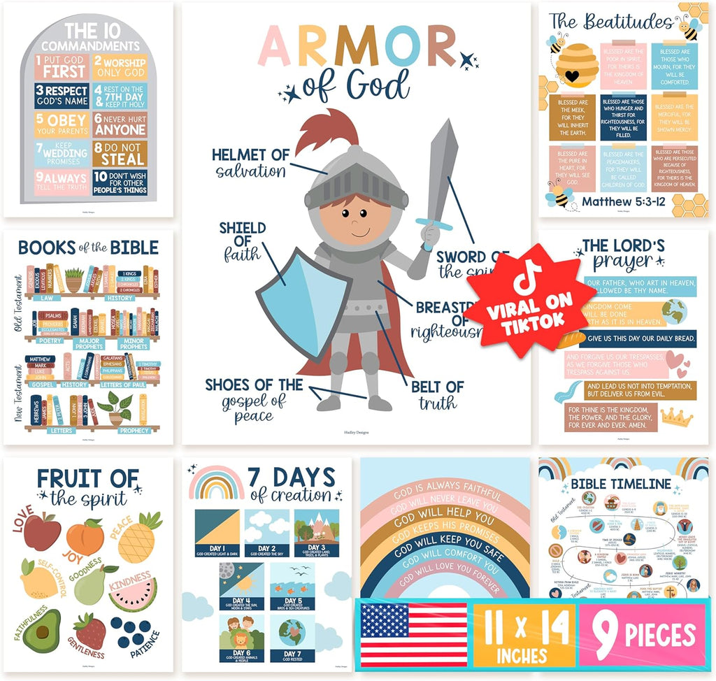 Bible Learning Kit, Boho 9 Poster Pack